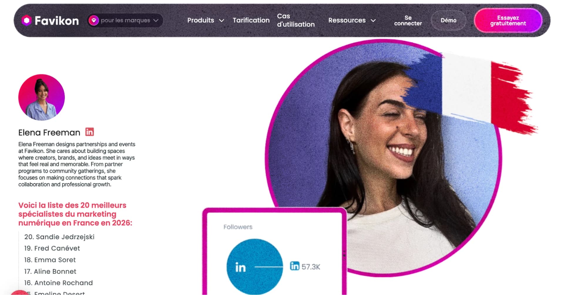 Top 2 des meilleurs spécialistes du marketing en France — Favikon 2026