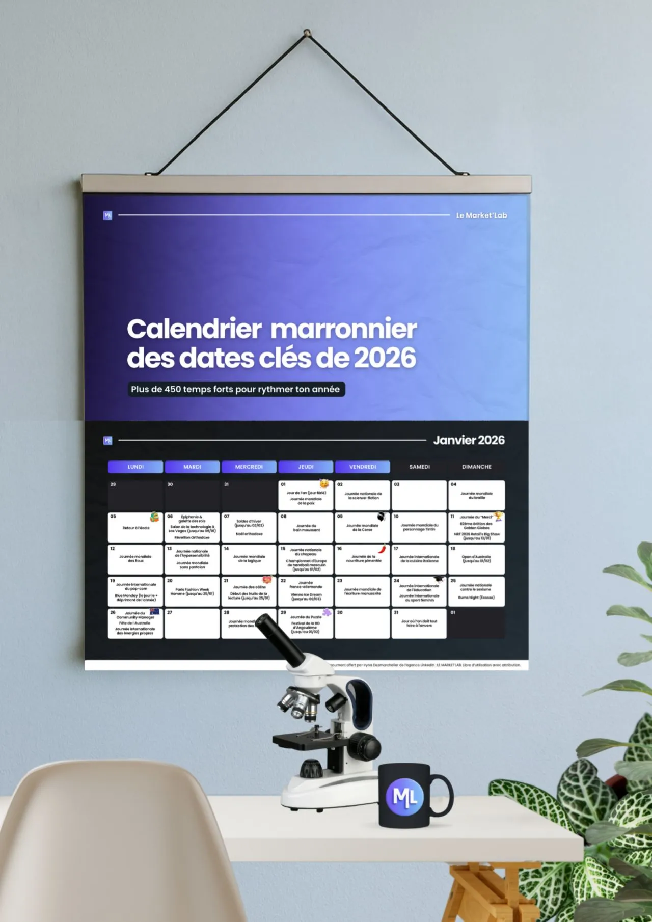 Calendrier des   dates clés de 2026
